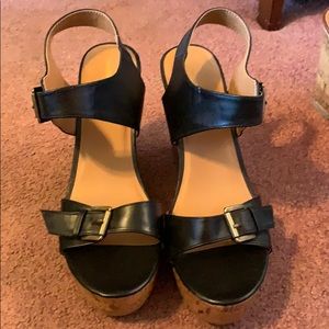 NWOT Women’s Size 11 Black Wedges